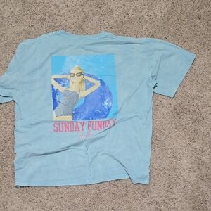 Blue Graphic T-Shirt with Sunday Funday Print